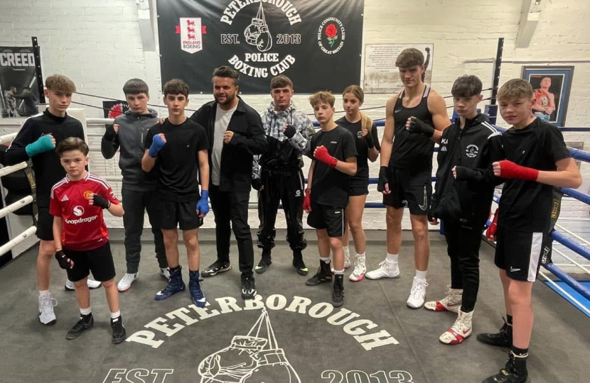 Cllr Alex Rafiq at the Peterborough Police Amateur Boxing Club