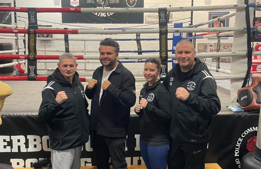 Cllr Alex Rafiq at the Peterborough Police Amateur Boxing Club