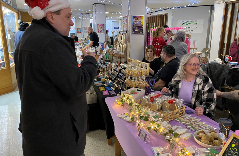 Cllr Scott Warren at the Cresset Christmas Fayre