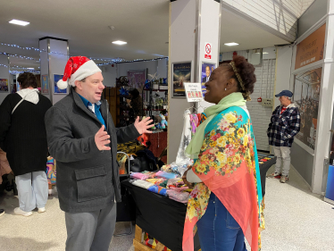 Cllr Scott Warren at the Cresset Christmas Fayre